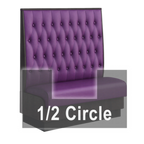 Thumbnail image #1 for ATSMFG ATS AT&S-AHC-KR48-BT GR8 Karender Half Circle Booth, single, 48" x 90" x 48" long x 48" high, Sewn Button-tuft back, Upholstery and foam