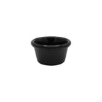 Thumbnail image #1 for CAC China MRKF-6F-BLK 6 oz Fluted Ramekin, Black, Round Plastic Case of 8 Dozen