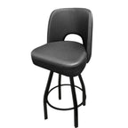 Thumbnail image #1 for Oak Street SL9036 Counter-Height Swivel Bar Stool with Upholstered Cutout Back, Bucket Seat, Black Powder-Coated Frame and Footring