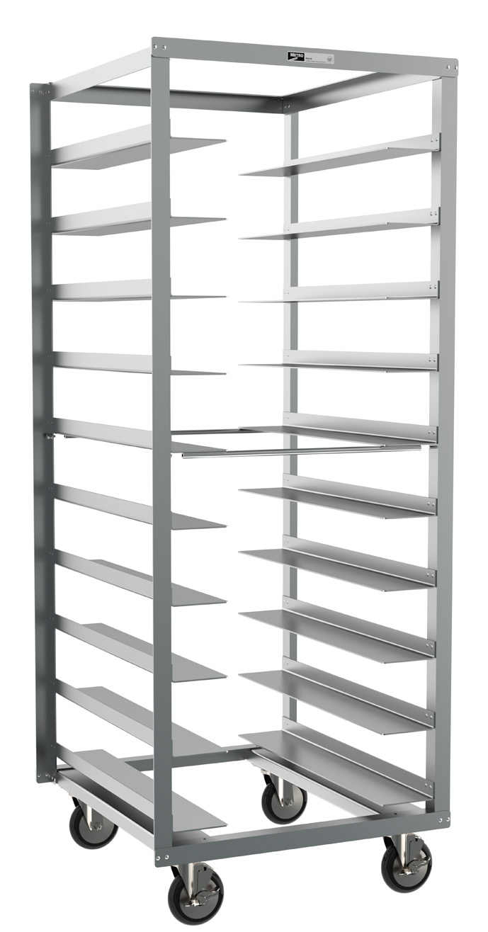 Product image #4 for Metro Mobile Pass-Thru Aluminum Oval Tray Rack, 10-Tray Capacity, 27 x 29 x 70-1/4 Inches