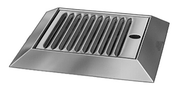 Product image #5 for Perlick C18000 Series Stainless Steel Surface-Mount Drip Tray Trough with Beveled Edge and Removable Louvered Glass Rack