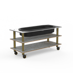 Thumbnail image #1 for Steelite Mogogo, Modular MGCMLE03GBXW 3-Tier Modular Salad Bar Unit, 71"W x 29-1/2"D x 35"H, Grey Slate Laminate