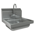 Thumbnail image #1 for Tarrison Products Ltd. TA-HSF14 Wall-Mounted Stainless Steel Hand Sink with Gooseneck Faucet, 17"W x 15-1/4"D x 13-3/8"H