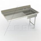 Thumbnail image #1 for AERO Manufacturing 3USD-R-60 Undercounter Soiled Dish Table, 60"W, Right-to-Left Operation, 7"H Splash, Stainless Steel