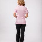 Thumbnail image #2 for Chef Works Springfield BCWSZ006-PIN-XS Women's Chef Coat, Pink, Short Sleeve, 65/35 Poly/Cotton Twill, X-Small