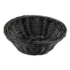 Thumbnail image #1 for G.E.T. Clipper Mill WB-1501-BK . . Round Polypropylene Fast Food Basket, Black, 9-1/2" Diameter x 3-1/2"H Case of 12