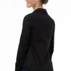 Thumbnail image #2 for Chef Works W151-BLK-XS Women's Black Long-Sleeve Formal Dress Shirt, Poly/Cotton/Elastane, XS