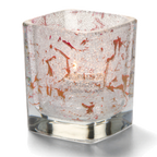 Thumbnail image #1 for Hollowick/Steelite Tetra 6588IR Glass Votive Candle Holder, Splash Red, 3-1/2"H x 3" Square, Fits HD8/HD12/HD15 Fuel Cells