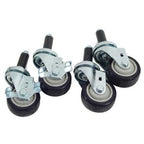 Thumbnail image #1 for AllPoints Foodservice Parts & Supplies 35806 Expanding Stem Caster Set, 4-Piece, 3-Inch, 2 Braked/2 Unbraked, 1000 lb Capacity