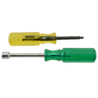 Thumbnail image #1 for AllPoints Foodservice Parts & Supplies 1412183 Mirror Tool Kit, Green and Yellow, with Socket Nut Driver and Security Screw Tool