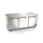 Thumbnail image #1 for MVP Group Kool-It Infinity KIN72UCF-HC Undercounter Freezer, 3-Section, Stainless Steel, 72"W, 3 Solid Doors