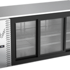 Thumbnail image #1 for Victory Refrigeration VBB72HC-F-GS-S 72-Inch Three-Door Sliding Glass Back Bar Refrigerator with Stainless Steel Exterior