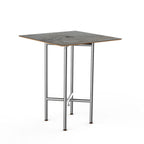 Thumbnail image #1 for Steelite International Mogogo, Clix MGCCYS01GSXX Square Buffet Table, 30" x 36"H, Grey Slate Laminate, Bamboo Core, Brushed Stainless Steel