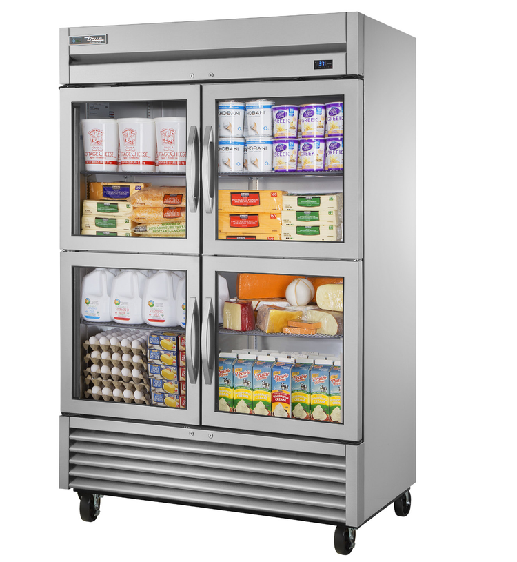 Product image #5 for True Two-Section Glass Door Reach-In Refrigerator, Stainless Steel, Self-Contained Bottom Mount