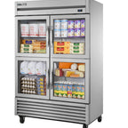 Thumbnail image #5 for True Mfg. - General Foodservice TS-49G-4-HC~FGD01 Two-Section Glass Door Reach-In Refrigerator, Stainless Steel, Bottom-Mount