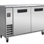 Thumbnail image #1 for Blue Air FSE LLC BLNBB-60S-HC Narrow-Depth Two-Section Back Bar Cooler, 2 Solid Locking Doors, Stainless Steel, 61-Inch Wide