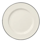 Thumbnail image #1 for Steelite International HL Ivory HL2041743 Round China Plate, Rolled Edge, Black Line, 8-1/4" Case of 3 Dozen