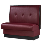 Thumbnail image #1 for ATSMFG ATS AT&S-QAS-W42-3B-DRD Single Restaurant Booth, 42"H, 3-Button Tufted Elm Wood Top & End Caps, Dark Walnut, Red Upholstery