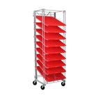 Thumbnail image #2 for Renfro Industries Inc. RIBKRI109S Bread Rack, 9-Tray Capacity, Wire Steel, Open Sides and Top, 4" Polyurethane Swivel Casters