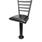 Thumbnail image #1 for Oak Street SL6135C Armless Metal Ladder-Back Swivel Bar Stool with Floor-Mounted Pedestal