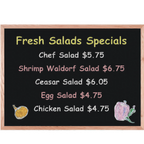 Thumbnail image #1 for AARCO Products OC3648NT Chalkboard Sign, Black, 48"W x 36"H, Solid Red Oak Frame, Gloss Finish