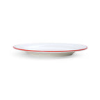 Thumbnail image #2 for Mikasa Hospitality (Lifetime Brands, Inc.) Bistro 5260279 7" Round Vitrified Porcelain Plate, Wide Rim, White with Red Band Case of 36
