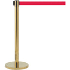 Thumbnail image #1 for AARCO Products Form-A-Line HB-10RD Portable Retractable Belt Barrier, Red Belt, Brass-Finish Post, 30-lb Base