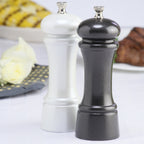 Thumbnail image #2 for Chef Specialties Professional Series Capstan 06902 6-Inch Wood Salt and Pepper Mill Set, Pearl and Gunmetal Metallic