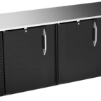 Thumbnail image #1 for Victory Refrigeration VBB94HC-B Three-Door Back Bar Refrigerator, Solid Doors, 94"W x 30-1/8"D x 34"H, Stainless Steel Top, Black