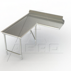 Thumbnail image #1 for AERO Manufacturing Aerospec 2CDI-L-72 Right-to-Left Clean Dish Table, 14-Gauge 304 Stainless Steel, 60" Machine-to-Corner, 72" Corner-to-End