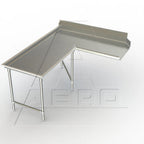 Thumbnail image #1 for AERO 3CDI-L-84 Right-to-Left Dish Table, 60" Machine-to-Corner x 84" Corner-to-End, 16-Gauge 304 Stainless, 7" Splash