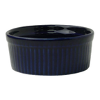 Thumbnail image #1 for International Tableware Cancun RAMF-8-CB Ceramic Ramekin, 6 oz., 4" Round, Fluted, Cobalt Blue Case of 3 Dozen