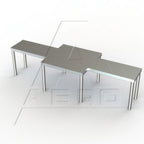 Thumbnail image #1 for AERO Manufacturing MWSC-12120 Table-Mount Stainless Steel Microwave Shelf, 120"W x 12"D, Center 24" x 24" Microwave Area