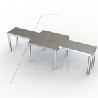 Thumbnail image #1 for AERO Manufacturing MWSC-1260 Table-Mount Stainless Steel Microwave Shelf, 60"W x 12"D, Center 24" x 24" Microwave Area, 16 Gauge