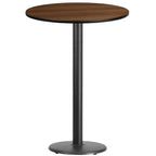 Thumbnail image #1 for Flash Furniture XU-RD-30-WALTB-TR18B-GG Round Bar-Height Pedestal Table, 30" Diameter x 43-1/8"H, Walnut Laminate, Black PVC Edge