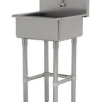 Thumbnail image #4 for Advance Tabco FC-FM-2219EF Freestanding Single-Station Service Sink with Electronic Faucet, 20 x 19-1/2 x 10 Inch Bowl, 16-Gauge Stainless Steel