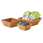 Thumbnail image #1 for G.E.T. Urban Renewal BWL-12-BAM Square Bamboo Bowl with PET Liner, 6-1/2 qt., 12 x 12 x 4-1/2 in.