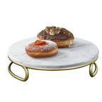 Thumbnail image #1 for Cal-Mil Heritage 22425-3-81M Round Buffet Riser, 12 x 12 x 3H, Matte Gold Wire Base, Marble Melamine Top