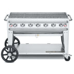 Thumbnail image #1 for Crown Verity Mobile Cooking CV-RCB-48-SI 50/100 Mobile LP Gas Charbroiler, 7 Burners, Stainless Steel, 56"L x 28"D