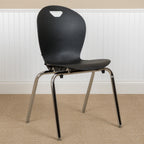 Thumbnail image #2 for Flash Furniture ADV-TITAN-18BLK Stackable Black Plastic Chair, Polypropylene Seat and Back, 18-Gauge Frame