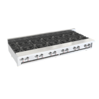 Thumbnail image #2 for Venancio USA Elite Series R72CT-72B 72" Gas Countertop Hotplate, 12 Cast-Iron Burners, Stainless Steel Front & Sides, Adjustable Legs
