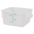 Thumbnail image #1 for Stanton Trading PES-2 2 qt Square Polyethylene Food Storage Container, White, Container Only Case of 60