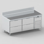 Thumbnail image #1 for EMI Industries LBD4830S 48-Inch Lowboy Worktop Refrigerator, 2-Door, Stainless Steel, Self-Contained Side-Mounted Refrigeration