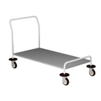 Thumbnail image #1 for Caddy T-25 Stainless Steel Dish Rack Dolly, Double-Stack Platform, Push Handle, for 20 x 20 in Trays, 26-1/2 x 47-1/2 in