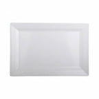 Thumbnail image #1 for G.E.T. Vogue - EGS D7511RC-W Rectangular White Melamine Plate with Narrow Rim, 11 x 7-1/2 x 1 in Case of 6