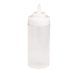 Thumbnail image #1 for TableCraft Products WideMouth 11663C 16 oz Clear Wide-Mouth Squeeze Bottle with Natural Cone Tip Case of 24