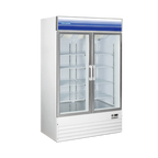 Thumbnail image #1 for Norpole, Inc. NPGR2-S Two-Section Glass Door Reach-In Refrigerator, 29 cu. ft., White, Bottom-Mounted Self-Contained Refrigeration