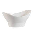 Thumbnail image #1 for CAC China Accessories NGB-10 Porcelain Nugget Bowl, 32 oz, 10" Boat Shape, Footed, Bone White 1 Dozen
