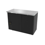 Thumbnail image #1 for Asber ABBC 24 48 Two-Door Solid-Door Back Bar Cooler, 49-5/8"W x 24-3/8"D, Stainless Steel Top, Black Exterior
