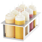 Thumbnail image #1 for Server Products 86974 Stainless Steel 8-Compartment Squeeze Bottle Holder with Eight 16 oz Bottles